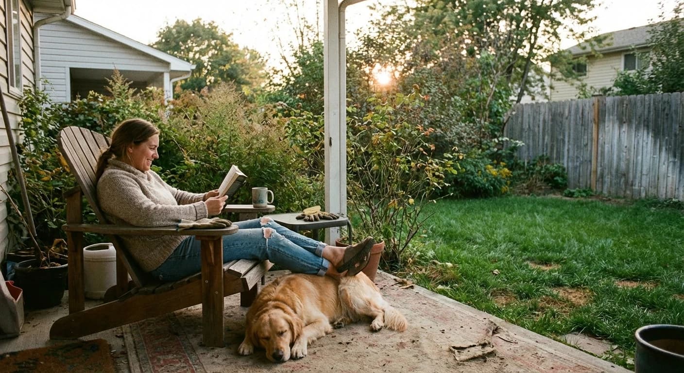 Owner using the wellness app with a dog