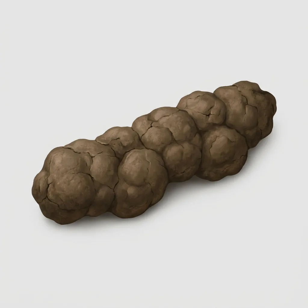 Reference illustration: Lumpy log stool consistency